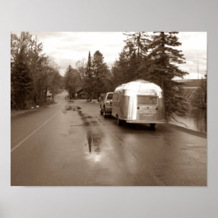 Póster Bond Falls MI Camper Retro Tin Can Sepia Imprimir