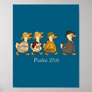 Póster Bondad misericordia salmo 23_6 ganso fe cristiana 