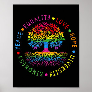 Póster Bondad Paz Igualdad Amor Esperanza Diversidad Huma