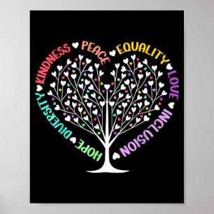 Póster Bondad Paz Igualdad Amor Inclusión Esperanza