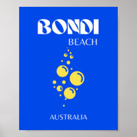 Bondi Beach, Bondi Beach Travel Art, Blue