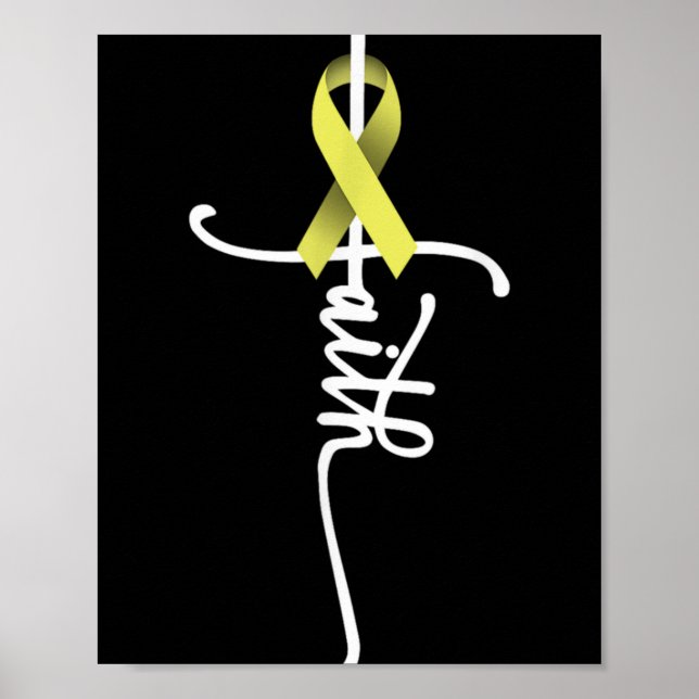 Póster Bone Cancer Faith Sarcoma Bone Cancer Awareness Su (Frente)