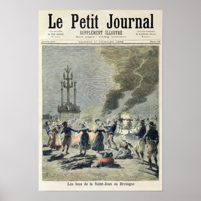 Póster Bonfires lit to celebrate the summer solstice in (Frente)