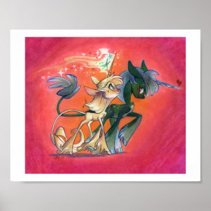 Póster Bonita caminata unicornio