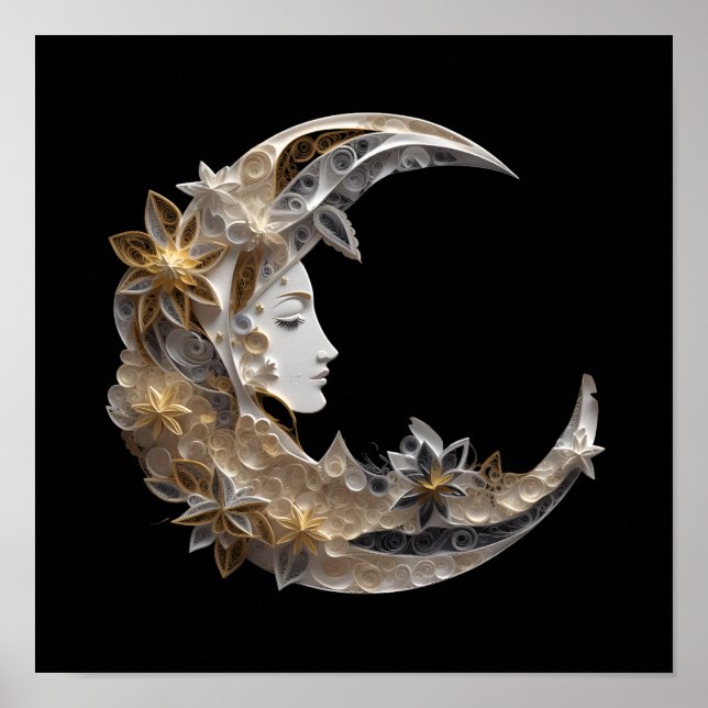 Póster Bonita cara en la luna (Frente)