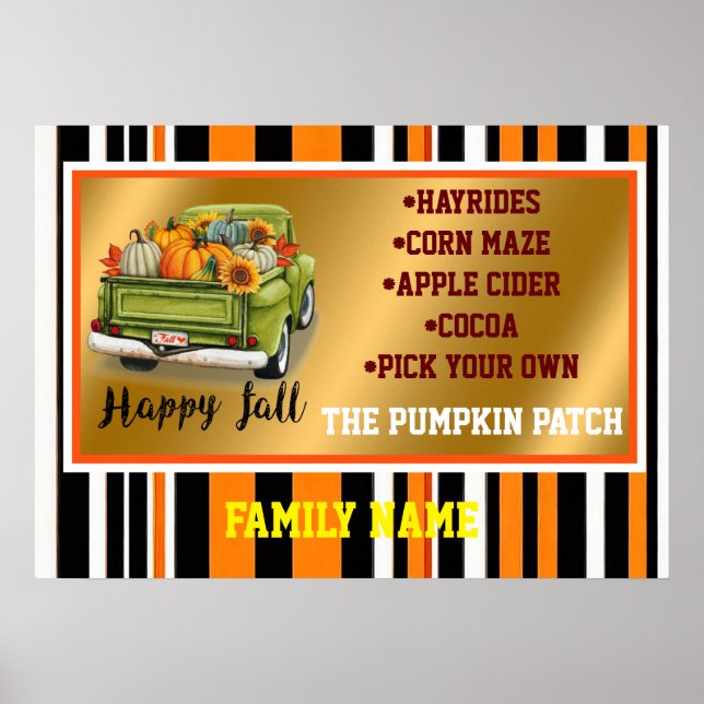 Póster Bonita colección de otoño de moda del Día de Acció (Frente)