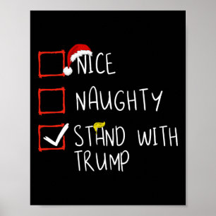 Póster Bonita e traviesa posición con Trump 2024 divertid