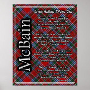 Póster Bonita Escocia te adoro Tartán Clan McBain