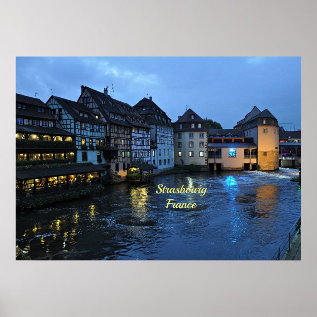 Póster Bonita Estrasburgo, Francia (Frente)