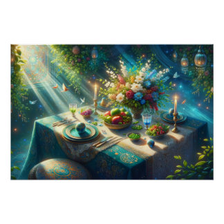 Póster Bonita mesa de Nowruz