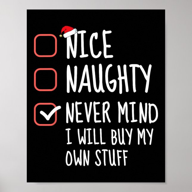 Póster Bonita Naughty Nunca Me Importa Comprar Mis Propia (Frente)