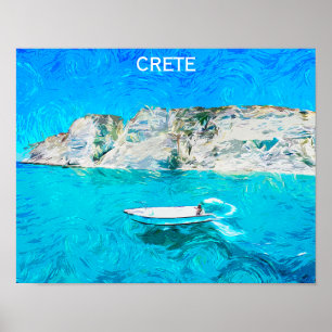 Póster Bonita pintura en el océano de la Grecia cretense