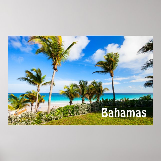 Póster Bonita playa caribeña (Frente)