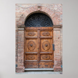 Póster Bonita puerta antigua en la Toscana, Italia