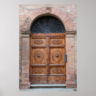 Póster Bonita puerta antigua en la Toscana, Italia