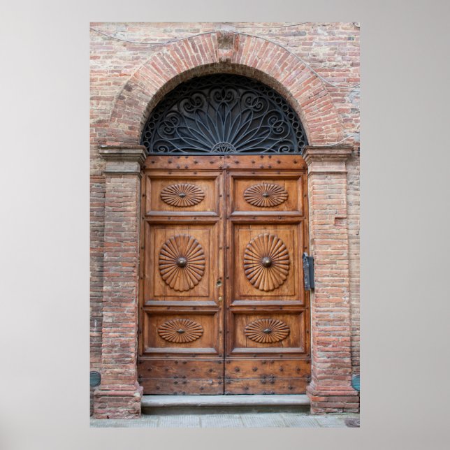Póster Bonita puerta antigua en la Toscana, Italia (Frente)