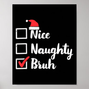 Póster Bonita traviesa Bruh Graciosa Navidades de Navidad