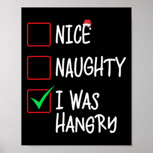Póster Bonita traviesa, fui Navidades Hangry List Santa C