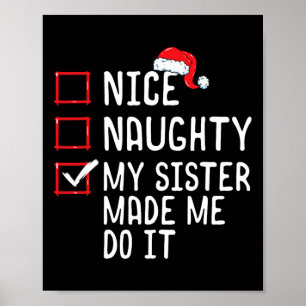 Póster Bonita traviesa mi hermana me hizo hacerlo Navidad