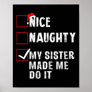 Póster Bonita traviesa mi hermana me hizo hacerlo Navidad