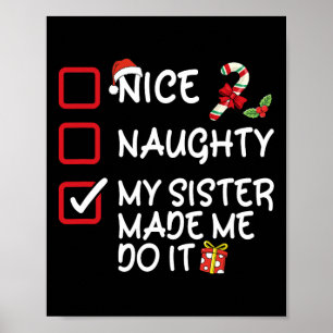 Póster Bonita traviesa mi hermana me hizo hacerlo Navidad