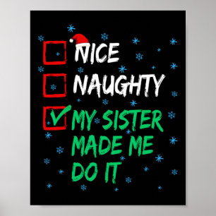 Póster Bonita traviesa mi hermana me hizo hacerlo Navidad