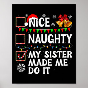 Póster Bonita traviesa mi hermana me hizo hacerlo Navidad