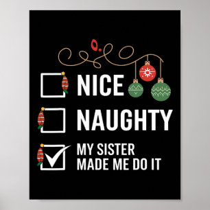 Póster Bonita traviesa mi hermana me hizo hacerlo Navidad
