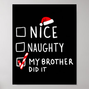 Póster Bonita traviesa mi hermano hizo que los Navidades 