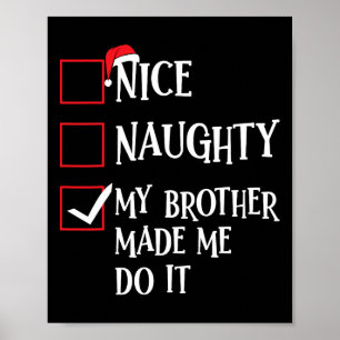 Póster Bonita traviesa mi hermano me hizo hacerlo Navidad