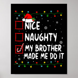 Póster Bonita traviesa mi hermano me hizo hacerlo Navidad