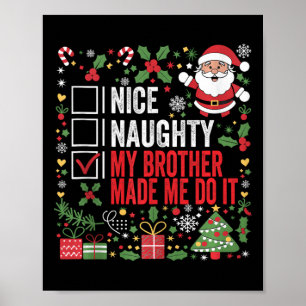 Póster Bonita traviesa mi hermano me hizo hacerlo Navidad