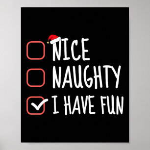 Póster Bonita traviesa tengo divertida lista de Navidades