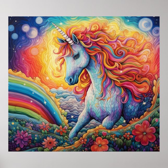 Póster Bonita unicornio (Frente)