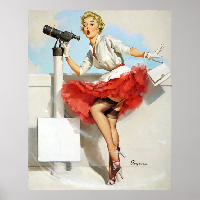 Póster Bonita vista Pin Up (Frente)