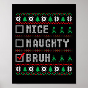 Póster Bonita y mala Navidad para las mujeres hombres fea