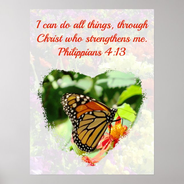 PÓSTER BONITAS FILIPINAS DE MARIPOSAS 4:13 BIBLIA VERSE (Frente)