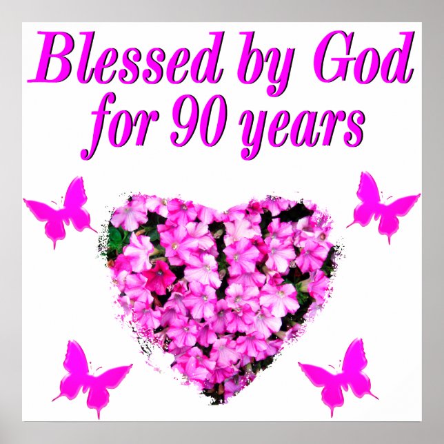 PÓSTER BONITO 90.ª FLORAL DE CUMPLEAÑOS (Frente)