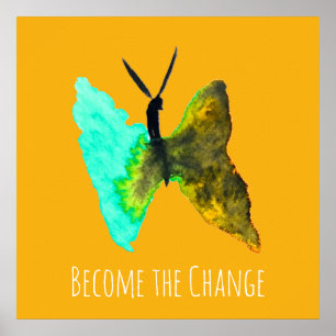 Póster Bonito acuática de color mariposa