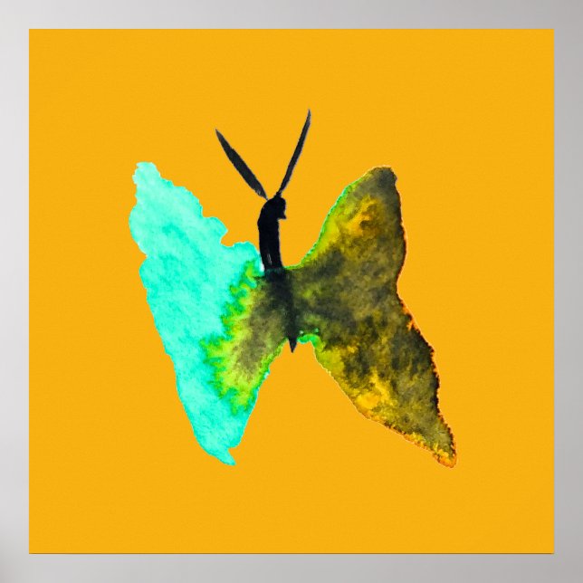 Póster Bonito acuática de color mariposa (Frente)