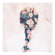 Bonito blanco rosado del trenzado de flores