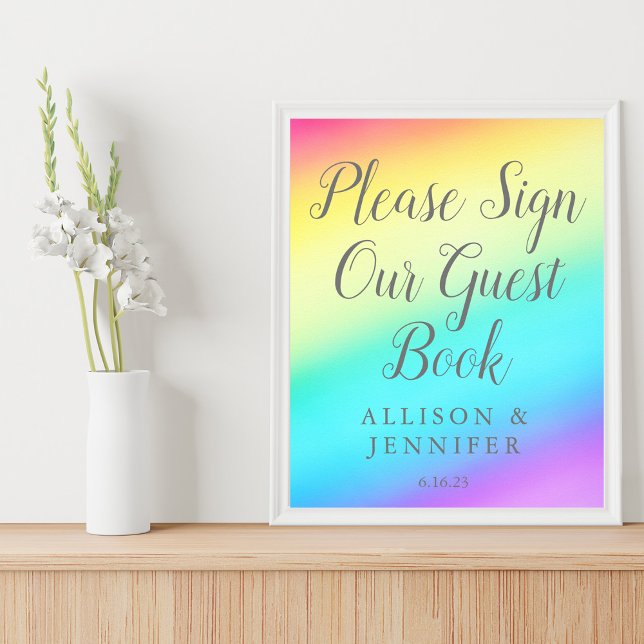 Póster Bonito Boda arcoiris Rótulo Poster de nuestro libr (Subido por el creador)