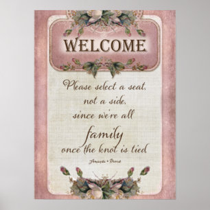 Póster Bonito Boda sentado en familia