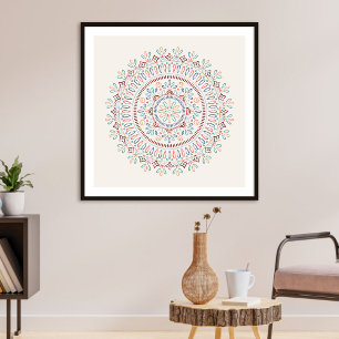 Póster Bonito Bohemia Floral Mandala Chica Imprimir