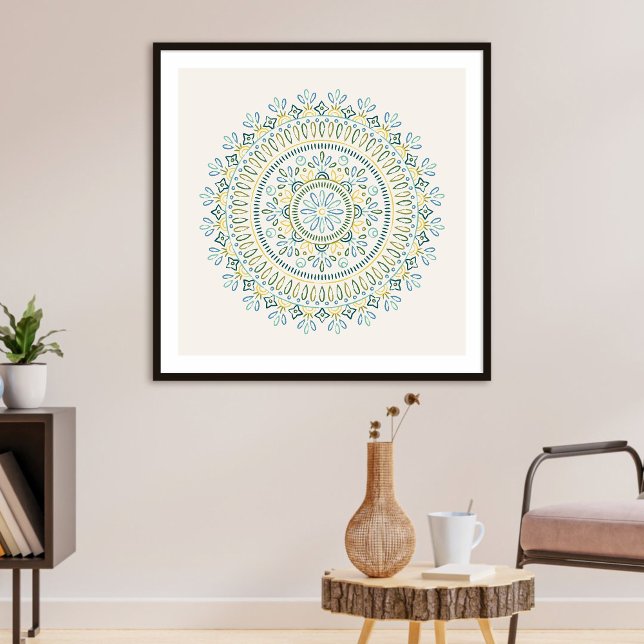 Póster Bonito Bohemia Floral Mandala Chica Imprimir (Subido por el creador)