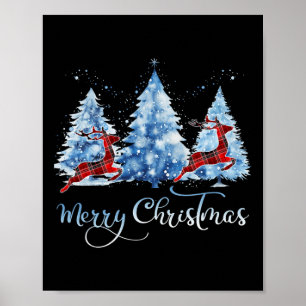 Póster Bonito Búfalo Pintado Reindeo Merry Christ
