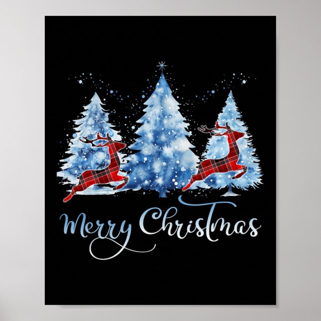 Póster Bonito Búfalo Pintado Reindeo Merry Christ (Frente)