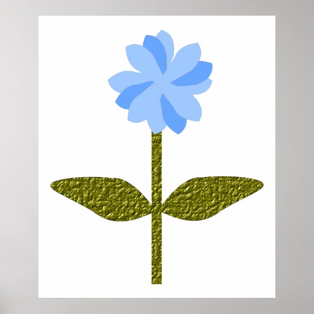 Póster Bonito de Flor de Margarita Azul (Frente)
