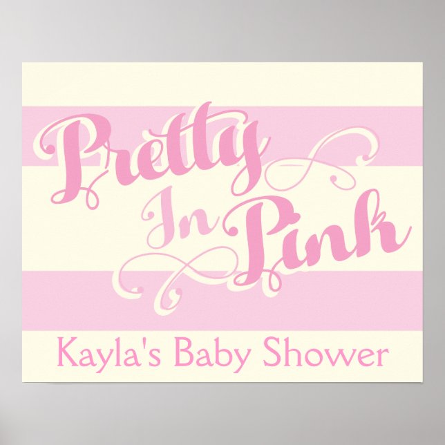 Póster Bonito en Baby Shower rosa, Poster (Frente)