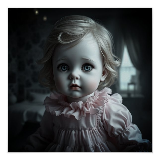 Póster Bonito En Muñeca Rosa Y Blonde Haired (Miss Enero) (Anverso)